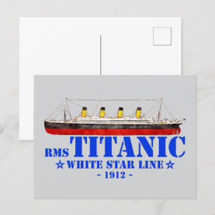 Carte Postale Illustration Titanic RMS - White Star Line 1912