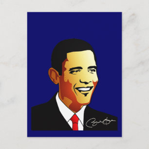 Carte Postale Illustration vectorielle de Barack Obama