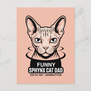 Carte Postale Illustration vectorielle de papa de chat Sphynx dr