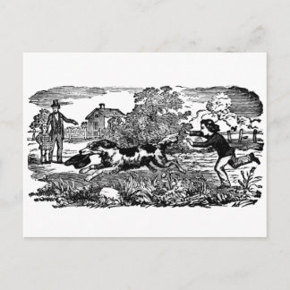 Carte Postale Illustration victorienne d'art antique d'animal de