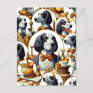 Carte Postale Illustration vintage Anglais Setter