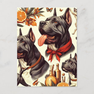Carte Postale Illustration vintage Cane Corso