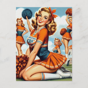 Carte Postale Illustration vintage de Cheerleaders
