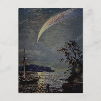 Carte Postale Illustration vintage de la comète ou de l'étoile d