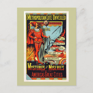 Carte Postale Illustration Vintage de la vie métropolitaine dévo