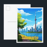 Carte Postale Illustration Vintage de Toronto Canada Travel<br><div class="desc">Illustration Vintage d'Art Voyage Canada Toronto</div>
