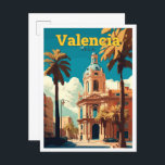Carte Postale Illustration Vintage de voyage Valencia Espagne<br><div class="desc">Illustration Vintage d'Art Voyage Valencia Espagne</div>