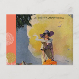 Carte Postale Illustration vintage des années 1900 : By The Sea