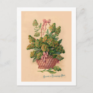 Carte Postale Illustration vintage des Fleurs françaises