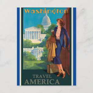 Carte Postale Illustration vintage des voyages à Washington DC