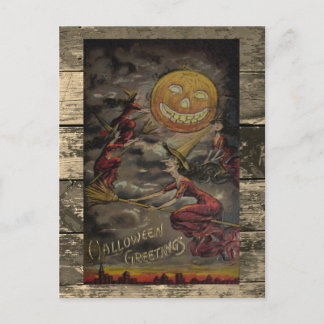 Carte Postale Illustration vintage d'Halloween rare et drôle