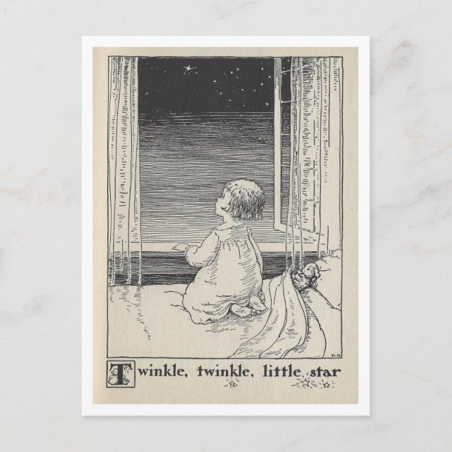 Carte Postale Illustration vintage du livre Twinkle Star (Devant)