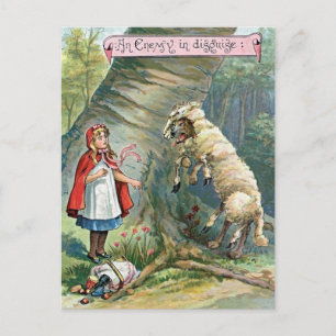 Carte Postale Illustration vintage du petit chaperon rouge