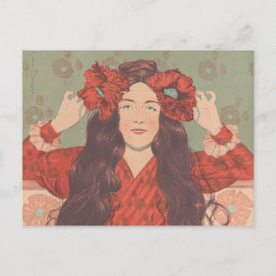 Carte Postale Illustration vintage d'une femme