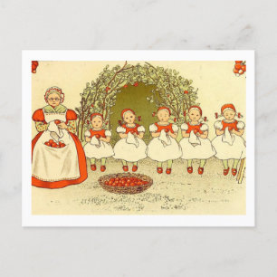 Carte Postale Illustration vintage Forêt de bleuets Elsa Beskow