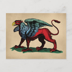 Carte Postale Illustration Vintage Griffin