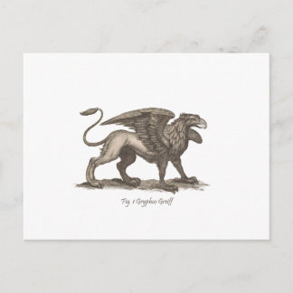 Carte Postale Illustration vintage griffin (gryphus greiff).