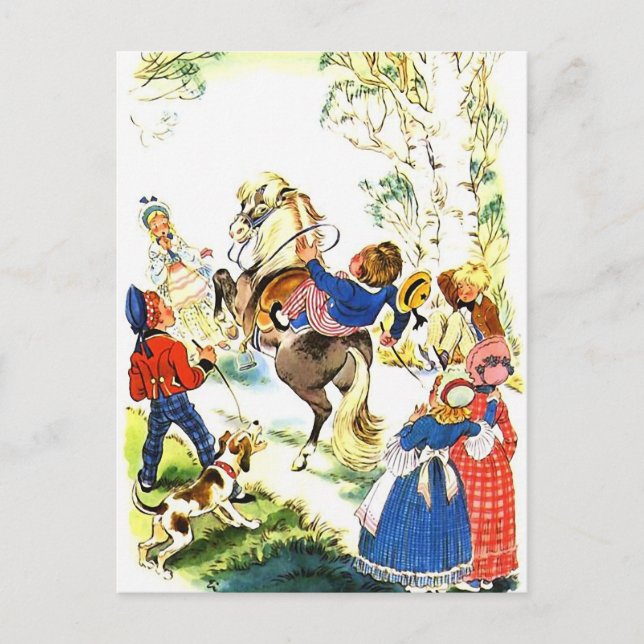 Carte Postale Illustration vintage Horseback (Devant)