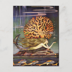 Carte Postale Illustration vintage Jennie Harbour La Sirène