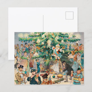 Carte Postale Illustration vintage L'Arbre de Noël de Puck, 1902