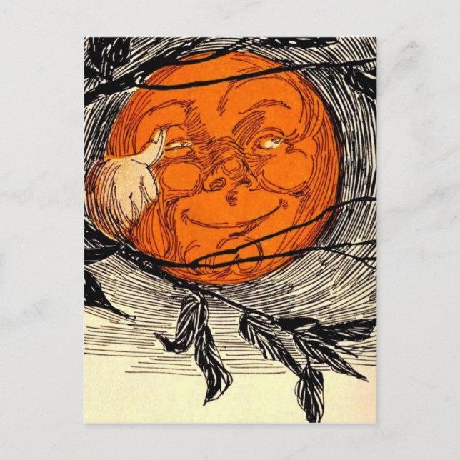Carte Postale Illustration Vintage Orange Moon (Devant)