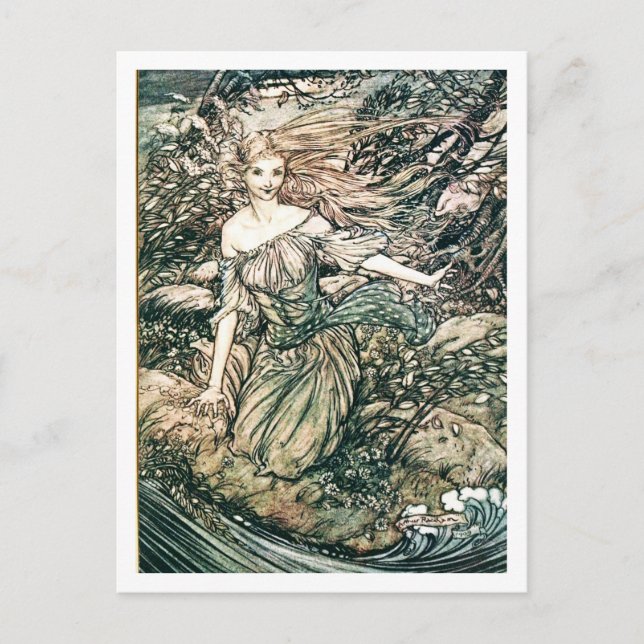 Carte Postale Illustration vintage par Arthur Rackham Undine (Devant)