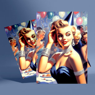 Carte Postale Illustration vintage Party Girl