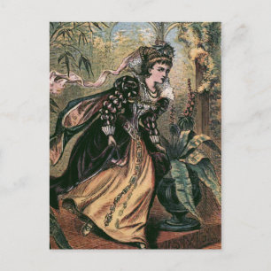 Carte Postale Illustration Vintage "Running from the Ball"