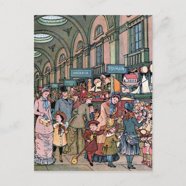 Carte Postale Illustration Vintage "The Arcade" (Devant)