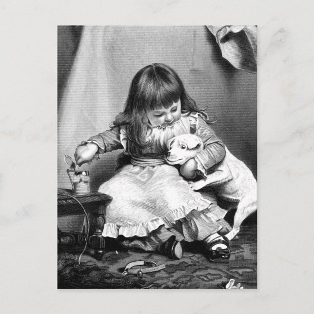 Carte Postale Illustration Vintage "Un patient peu disposé" (Devant)