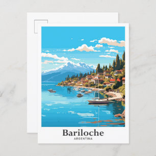 Carte Postale Illustration Vintage voyage de Bariloche Argentine