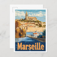 Illustration Vintage voyage de Marseille France