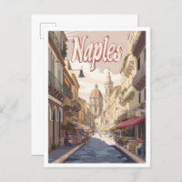 Illustration Vintage voyage de Naples Italie