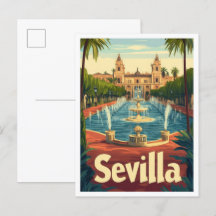 Poster Vintage De Séville Espagne 20x30 Cm - Affiche Toile Pour Décoration Murale Intérieure, Style Rétro Voyage - 4