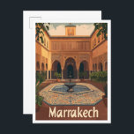 Carte Postale Illustration Vintage voyage Marrakech Marocco<br><div class="desc">Marrakech Marocco Art Vintage lieu de voyage illustration</div>