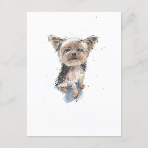 Carte Postale  Illustration Yorkshire Terrier, drôle Chien Yorki
