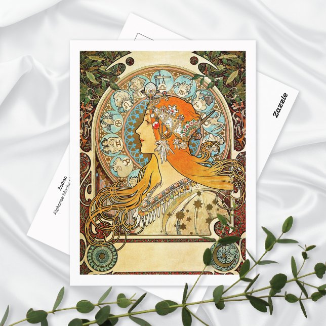 Carte Postale Illustration Zodiac Alphonse Mucha Postcard (Créateur téléchargé)