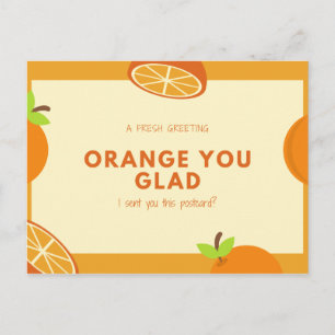 Carte Postale Illustrations de citations drôles de fruits orange