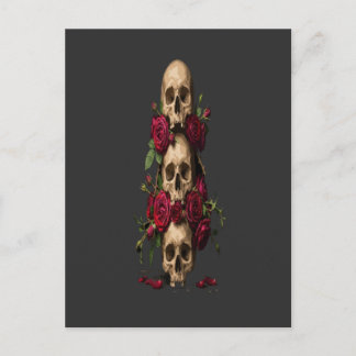 Carte Postale Illustrations de crânes gothiques en pixel art ave