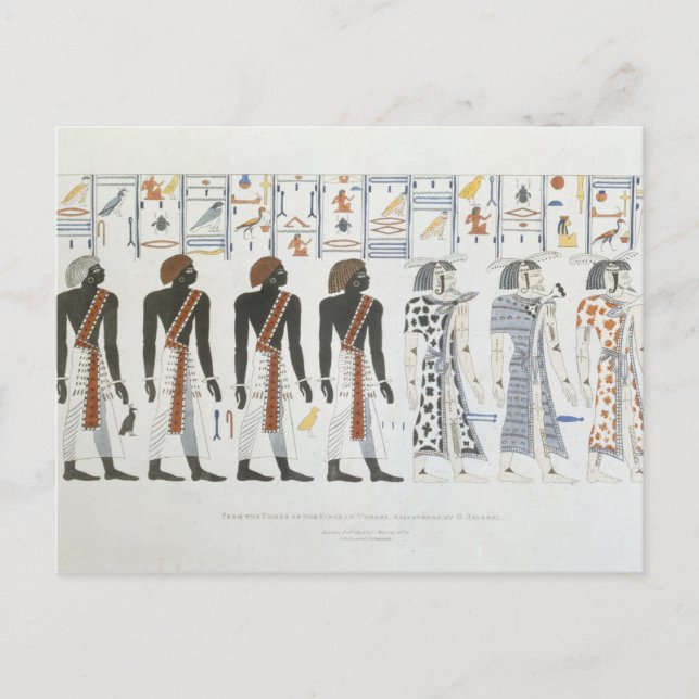Carte Postale Illustrations des hiéroglyphes des tombes de t (Devant)
