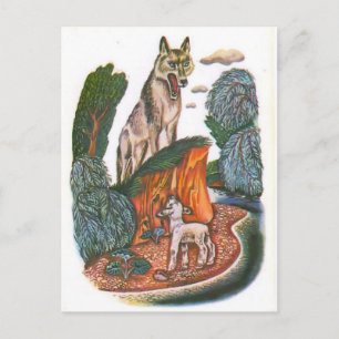 Carte Postale Illustrations russes vintages, fables d'Aesop 11