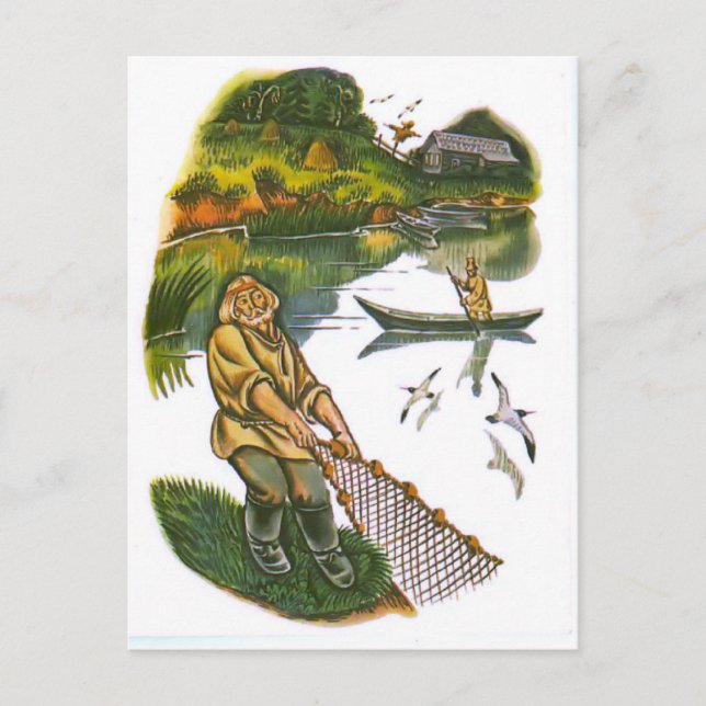 Carte Postale Illustrations russes vintages, fables d'Aesop 8 (Devant)