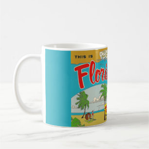 Carte postale illustrée de la Floride sur un mug