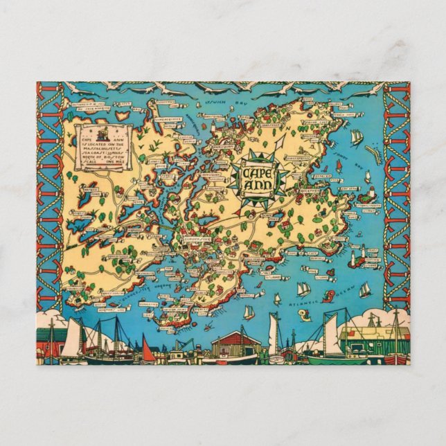 Carte postale illustrée du cap Ann (Devant)