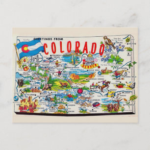 Carte postale illustrée du Colorado