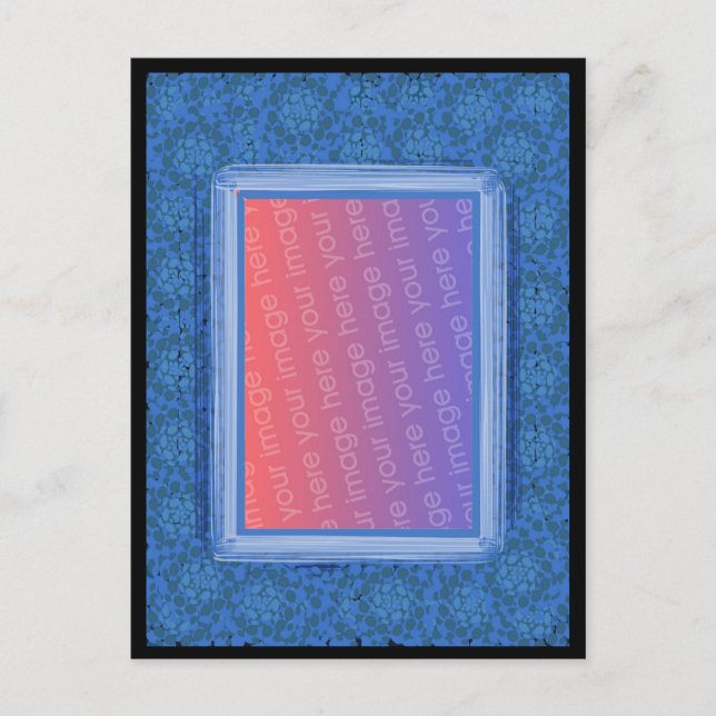 Carte postale illustrée en mosaïque bleue (Devant)