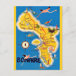 Carte postale illustrée vintage de Bonaire