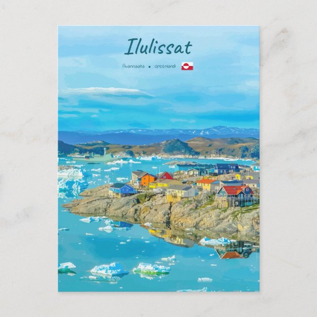 Carte Postale Ilulissat, Groenland - Ville des Icebergs (Devant)