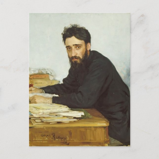 Carte Postale Ilya Repin- Portrait de l'écrivain Vsevolod Garshi (Devant)