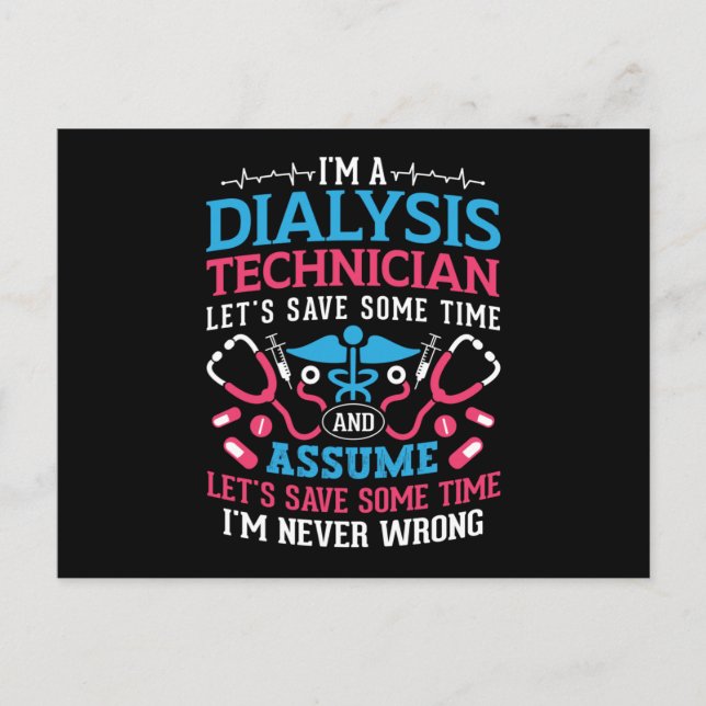 Carte Postale I'm A Dialysis Technician Nephrology Dialysis Tech (Devant)